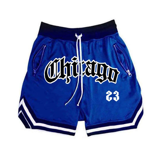 Summer New Men's Sports Fitness Shorts Blue Men